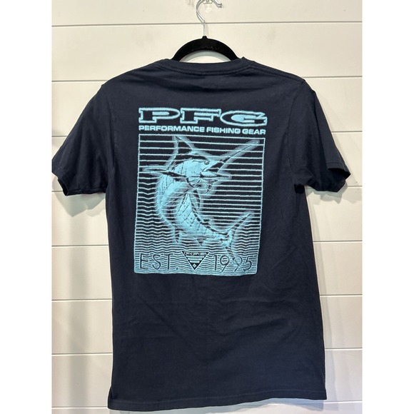 Men's Columbia PFG Tshirt Size Small  Back Graphic Black - Picture 1 of 3